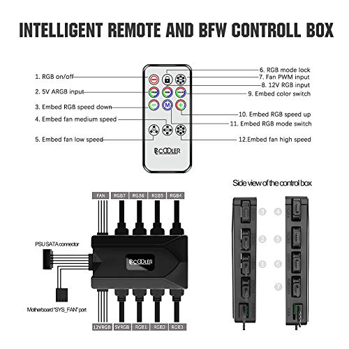 Pccooler 120mm Fan Moonlight Series 5 in 1 Kit Upgrade,PC-5M120 ARGB LED Computer Case Fan - PWM Cooling Fan - Dual Light Loop Quiet Fan/Multiple Light Modes with Wireless Controller for PC Case Pccooler 120mm Fan Moonlight Series 5 in 1 Kit Upgrade,PC-5M120 ARGB LED Computer Case Fan - PWM Cooling Fan - Dual Light Loop Quiet Fan/Multiple Light Modes with Wireless Controller for PC Case
